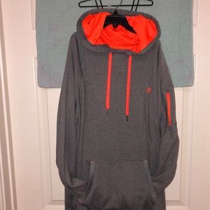 Lg-1x FILA Sport, Silver/Grey Oversized hoodie, kangaroo pouch,zip pocket on arm